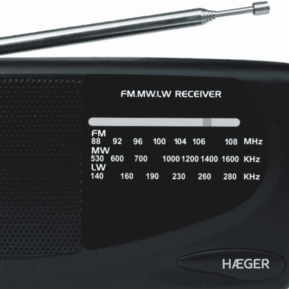 Radio portabil HAEGER HANDY, Receptie AM/FM/LW, Acord analogic, Antena telescopica, Design compact [1]