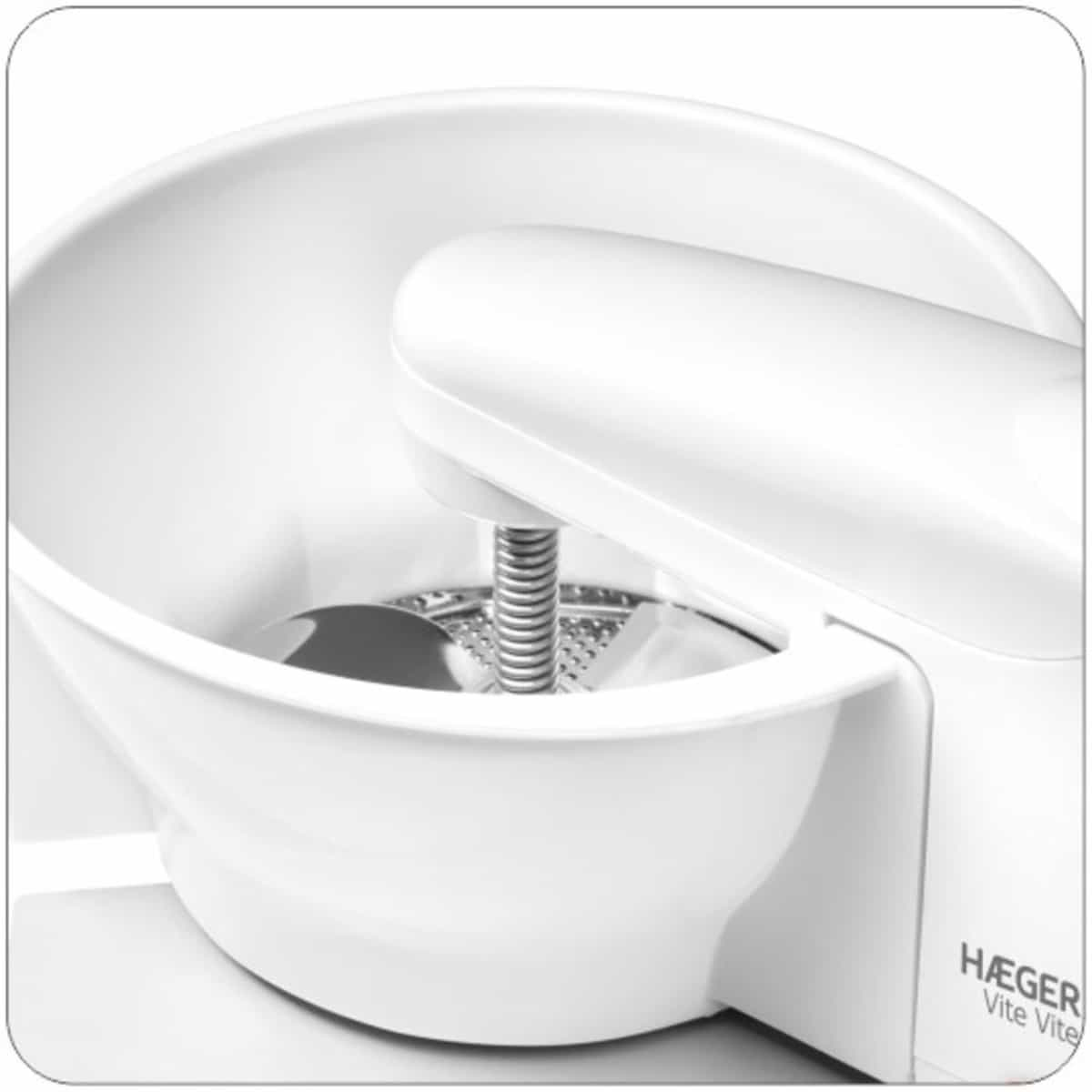 Razatoare electrica HAEGER VITE VITE, Putere 25 W, 3 discuri de tocare fin/mediu/gros, Lame din inox, Dezasamblare usoara [4]