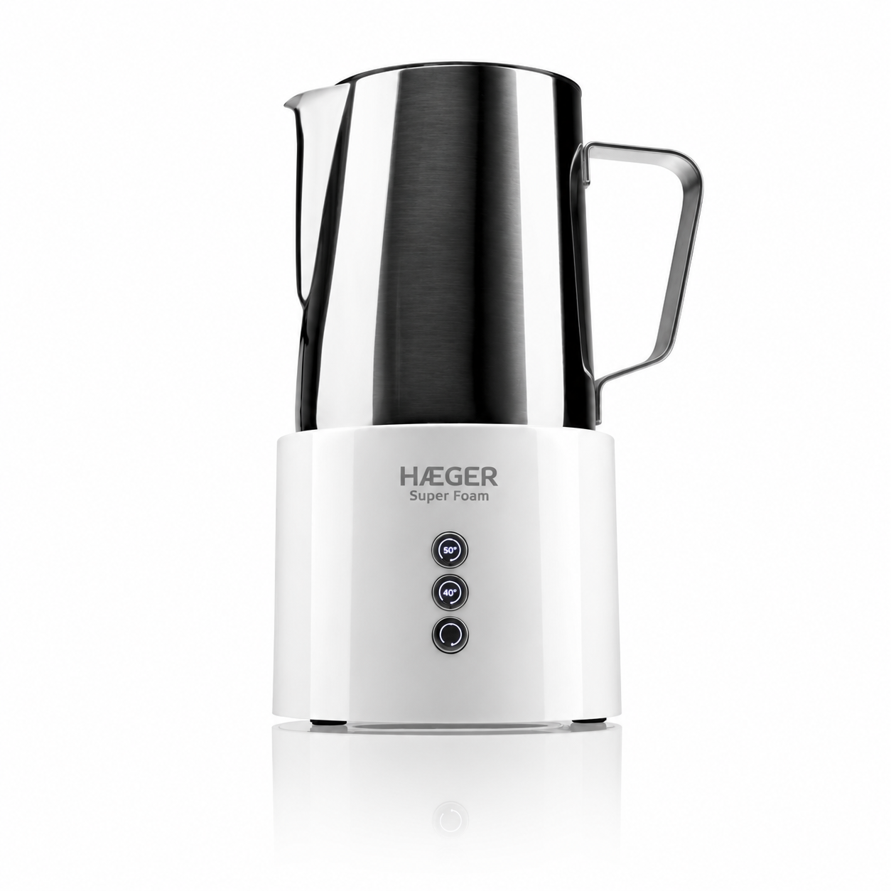 Spumator de lapte 3-in-1 HAEGER SUPER FOAM, Putere 600W, Capacitate 250ml spuma / 500ml incalzire, Functie 3in1 spuma calda-rece-incalzire, Spuma fina in 100 secunde, inox [1]