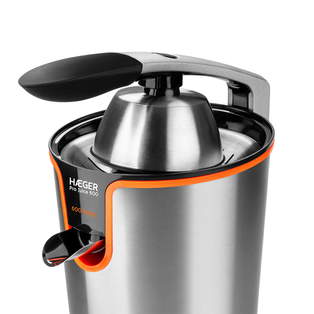 Storcator de fructe HAEGER PRO JUICE 600, Corp din inox, Putere 600W, Sistem anti-picurare, Functionare silentioasa, Argintiu [1]