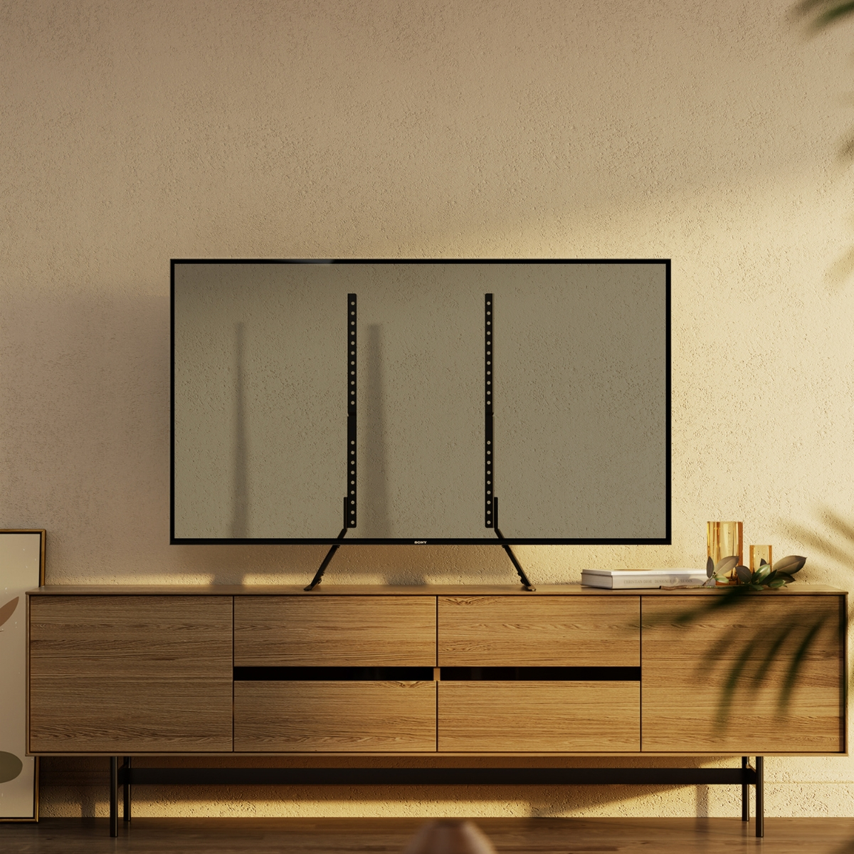 Suport TV HAEGER de masa, Montare pe birou sau comoda, Compatibilitate universala VESA [3]
