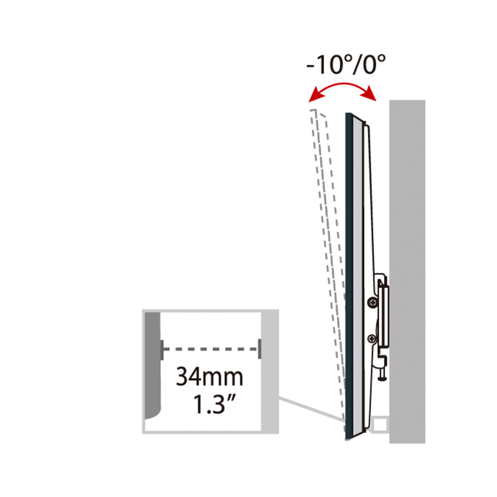Suport TV HAEGER LARGE TILT, Compatibil cu diagonale 32-70 inch, Inclinare reglabila, Standard VESA universal, Montaj simplu [2]