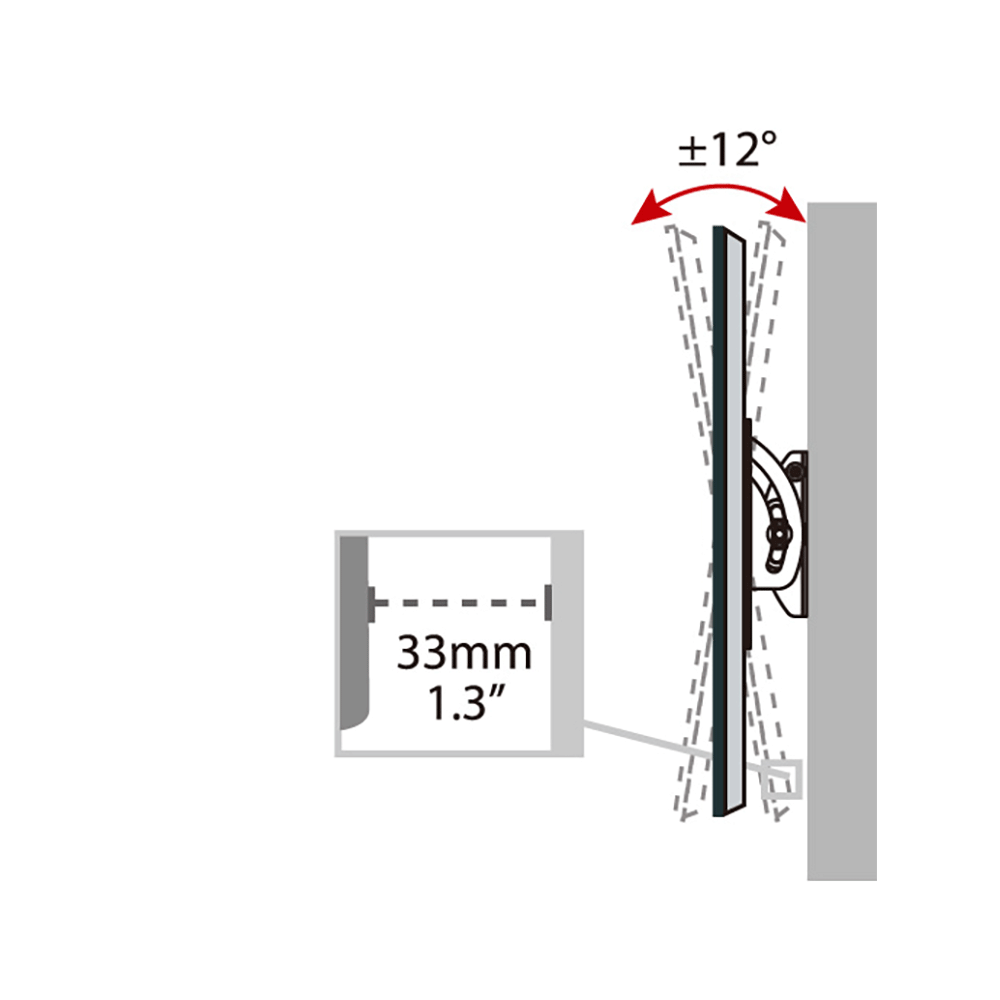 Suport TV HAEGER SMALL TILT, Compatibil cu diagonale 13-28 inch, Inclinare reglabila, Standard VESA universal, Montaj simplu [2]