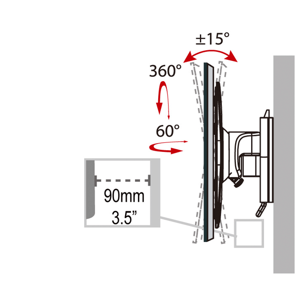 Suport TV HAEGER TILT & SWIVEL, Compatibil cu diagonale 19-55 inch, Inclinare si rotire, Standard VESA universal, Montaj simplu [1]