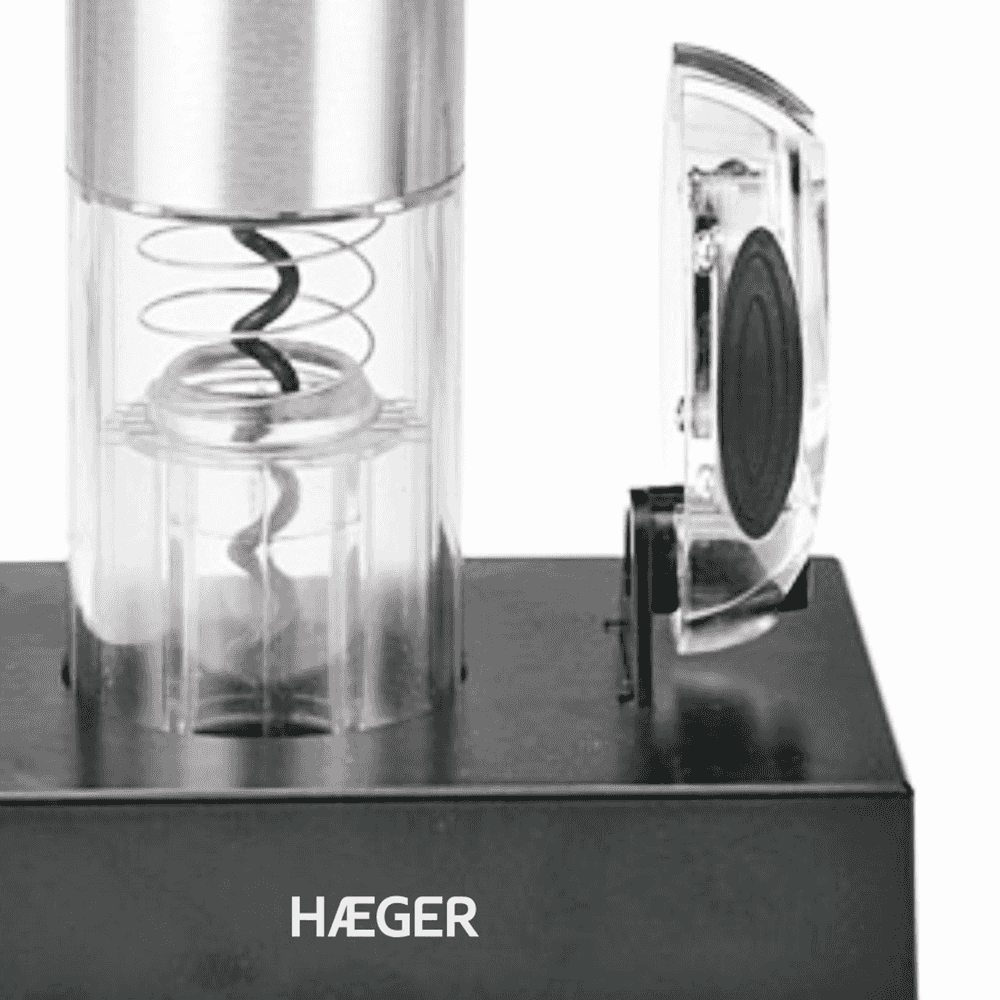 Tirbuson electric HAEGER LUCCA PACK reincarcabil, Corp din inox, Accesorii incluse: incarcator, taietor de capsula, pompa de vid, Cutie de lux [2]