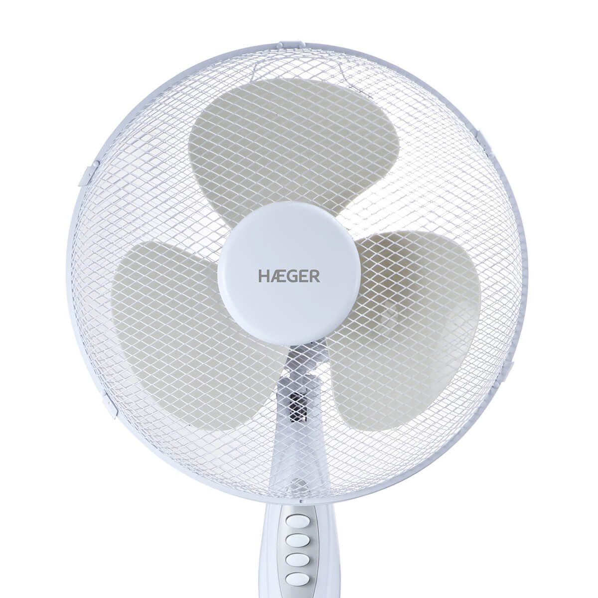 Ventilator cu picior HAEGER CROSS WIND, Diametru 40 cm, Putere 45 W, 3 viteze, Motor 100% cupru, Baza in X, Alb [1]