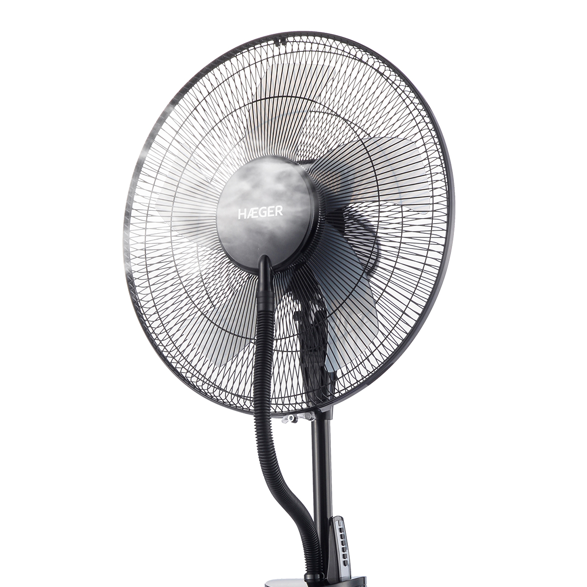 Ventilator cu picior si umidificator HAEGER BLACK MIST II, Putere 70 W, 3 viteze, Panou digital cu LED, Telecomanda, Negru [2]