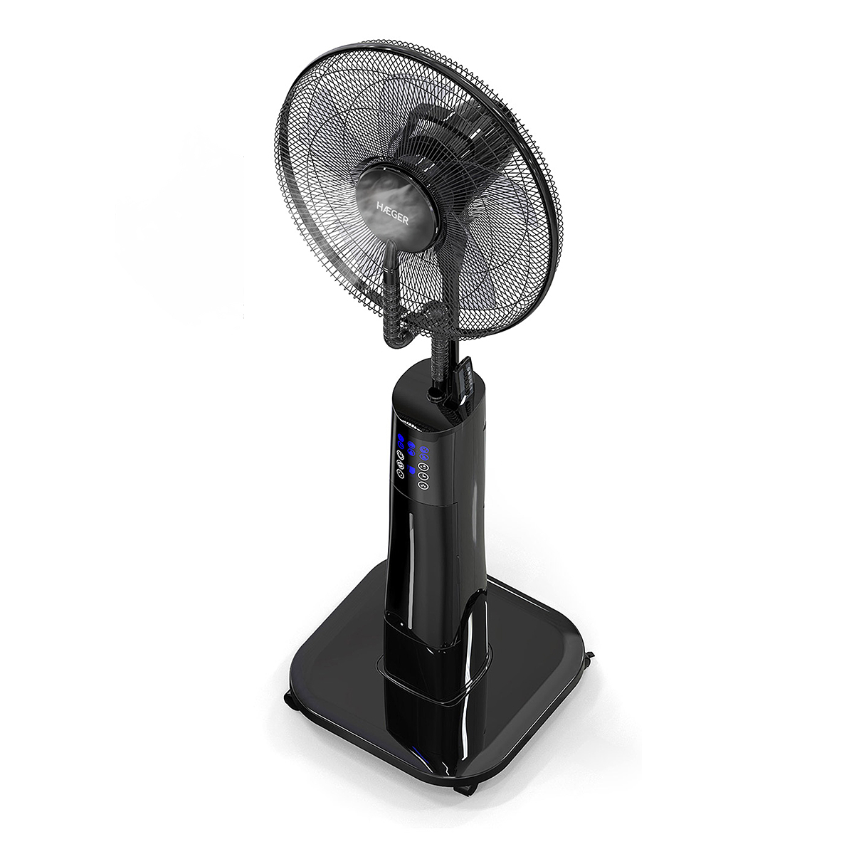 Ventilator cu picior si umidificator HAEGER BLACK MIST II, Putere 70 W, 3 viteze, Panou digital cu LED, Telecomanda, Negru [1]