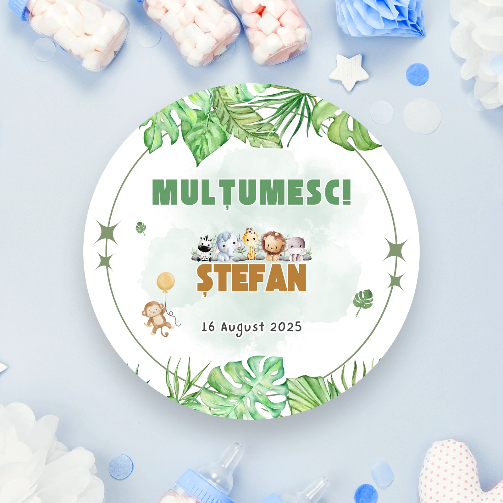 Etichete botez verzi cu desene [1]