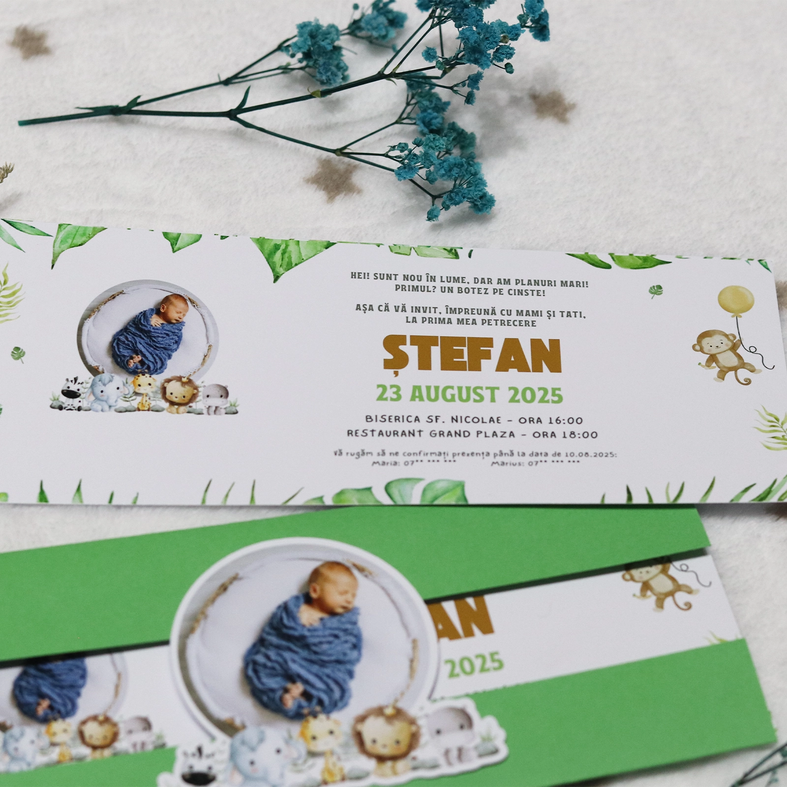 Invitație botez cu desene și poză [4]