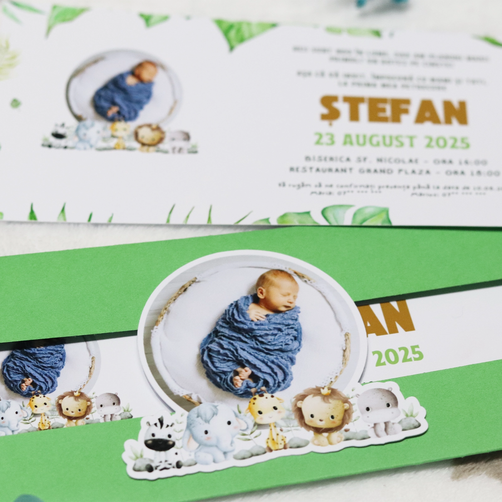 Invitație botez cu desene și poză [2]