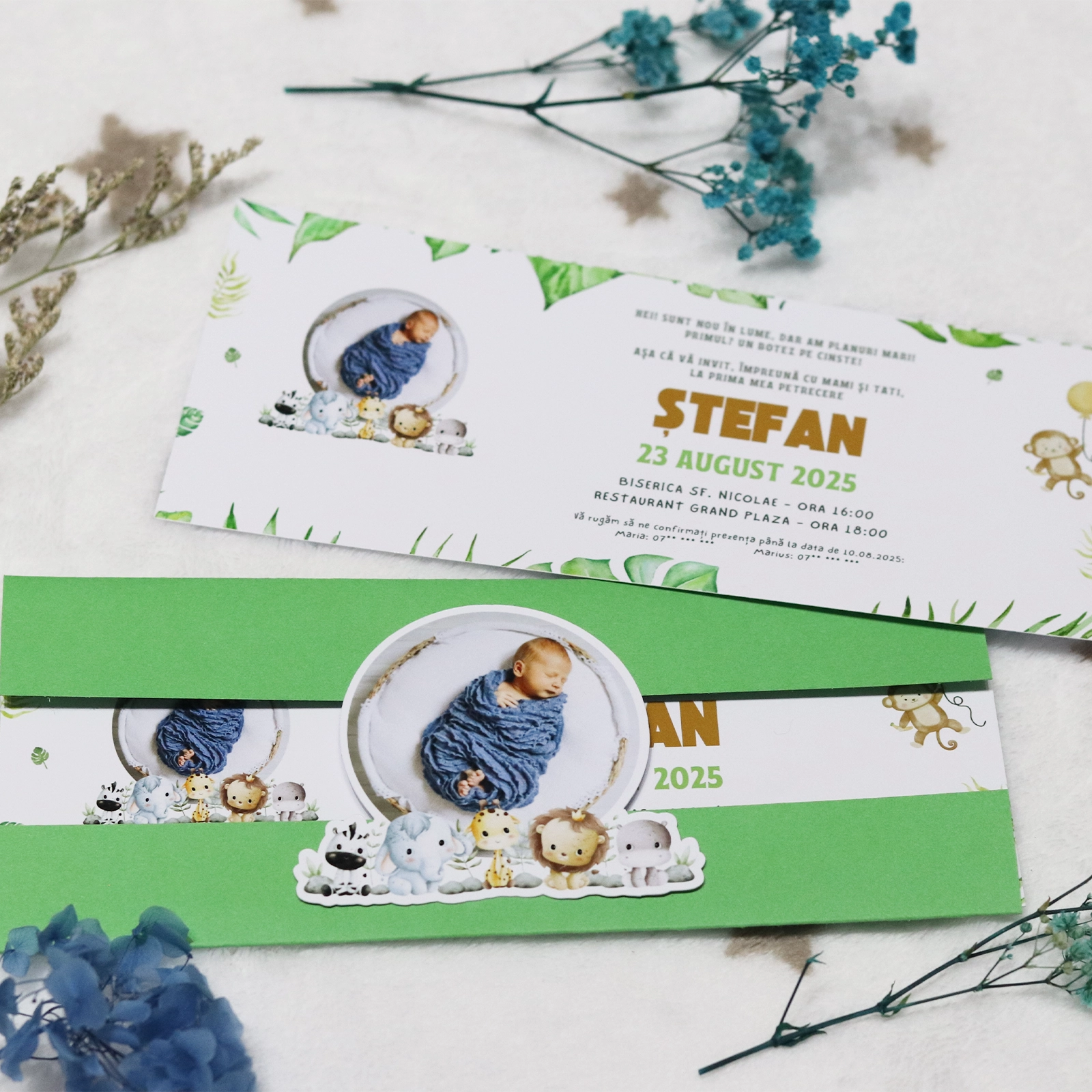 Invitație botez cu desene și poză [5]