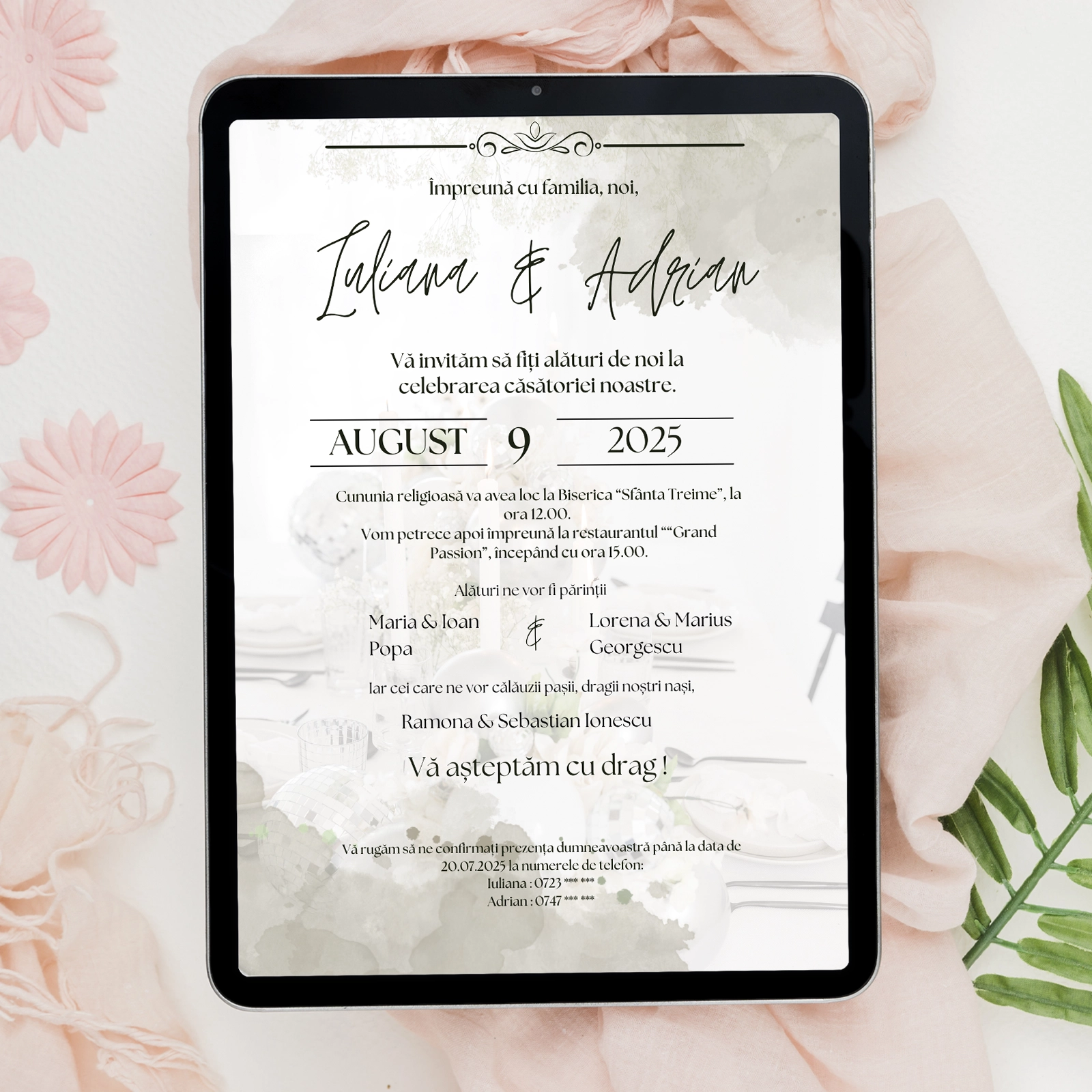 Invitație digitală de nuntă, design modern [1]