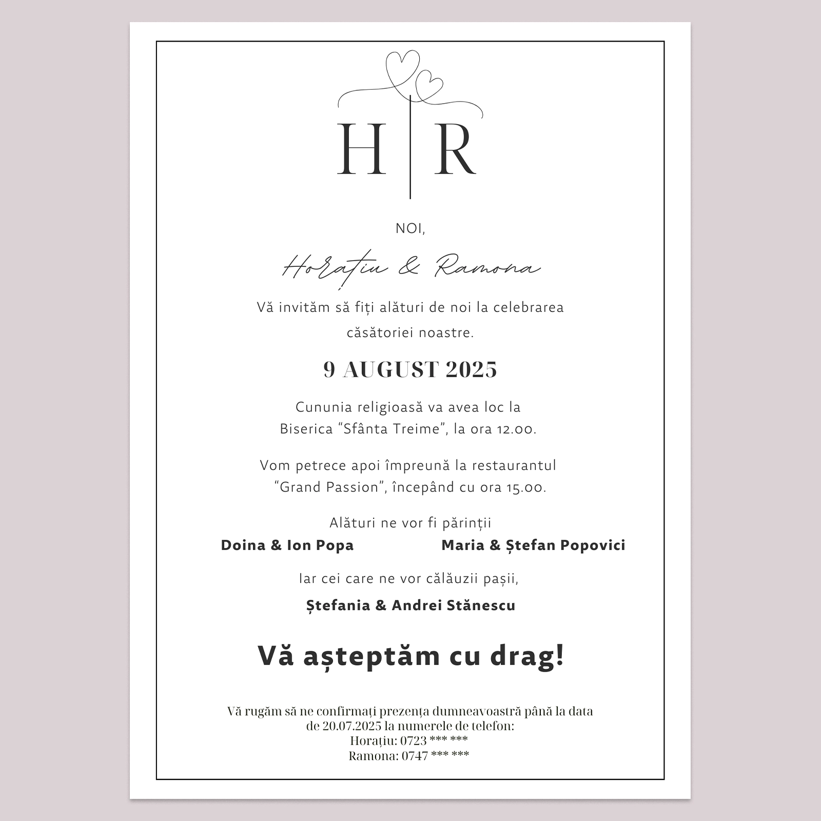 Invitație digitală de nuntă simplă [2]