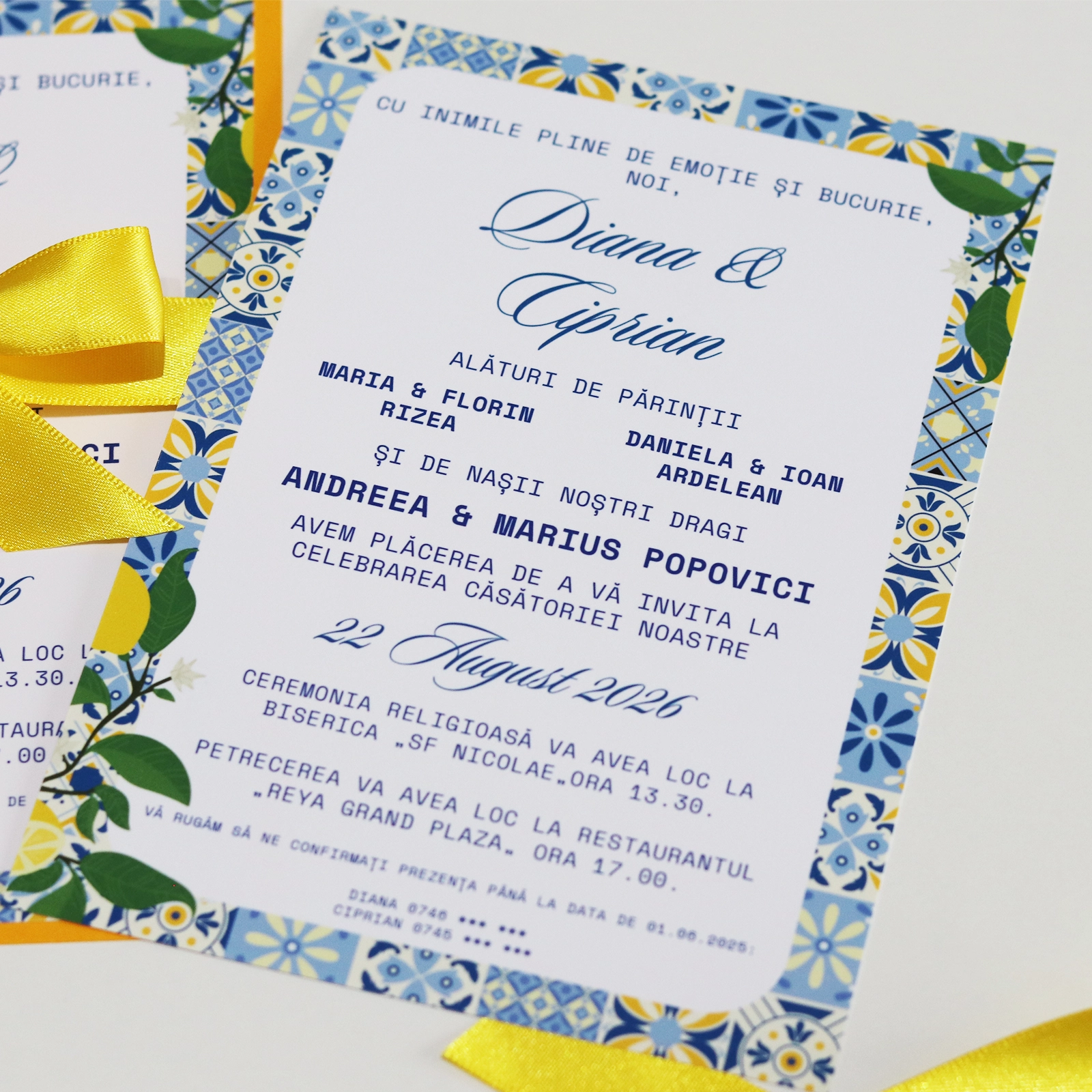 Invitație nuntă „Mediterranean Blue” [4]