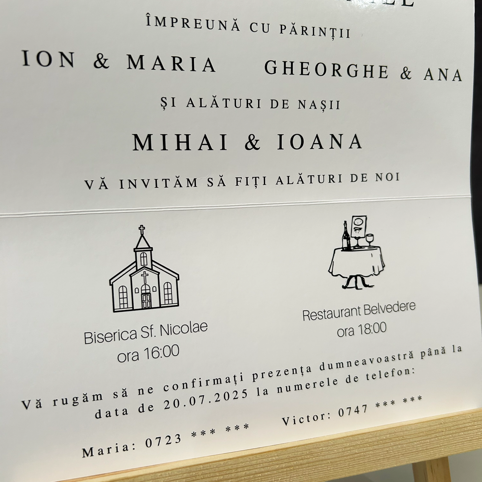 Invitație nuntă pliabilă cu calendar [3]