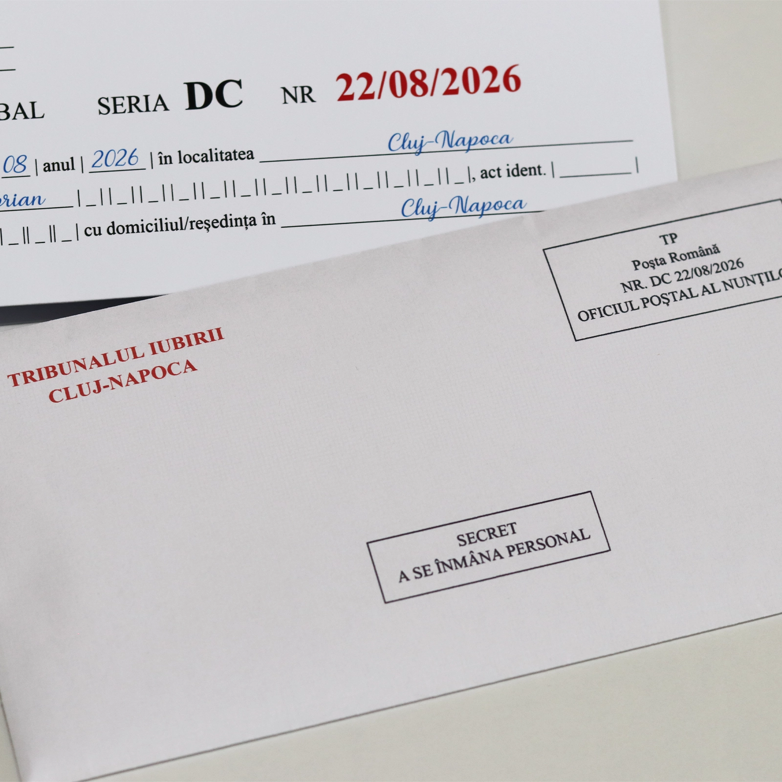 Invitație nuntă tip proces verbal/amendă/citație [4]