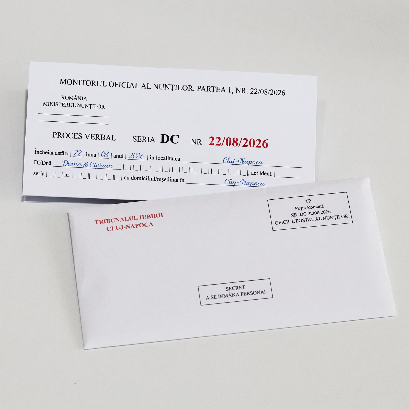 Invitație nuntă tip proces verbal/amendă/citație [3]