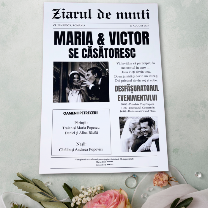 Invitație nuntă tip ziar [3]