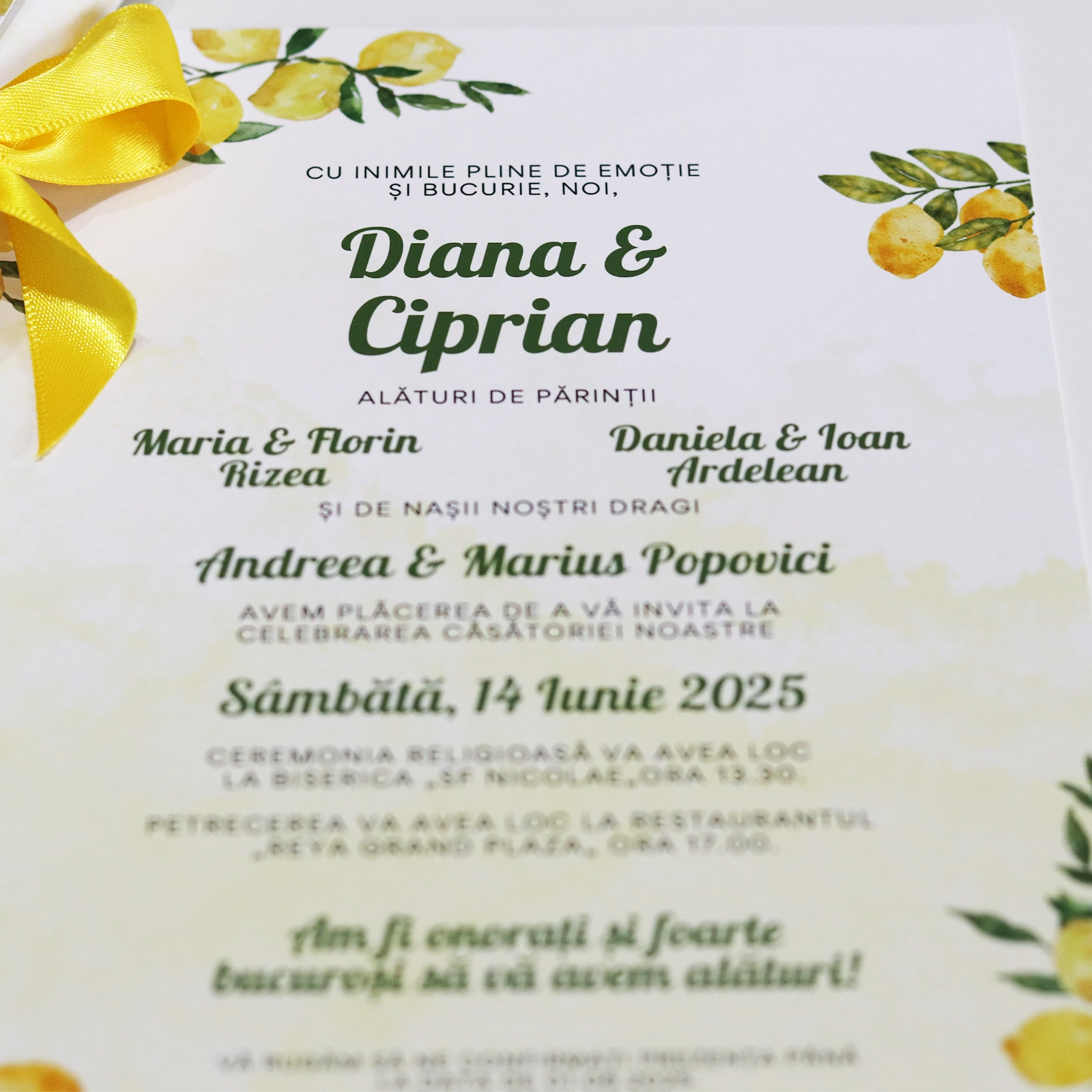 Invitație papirus nuntă cu lămâi [6]