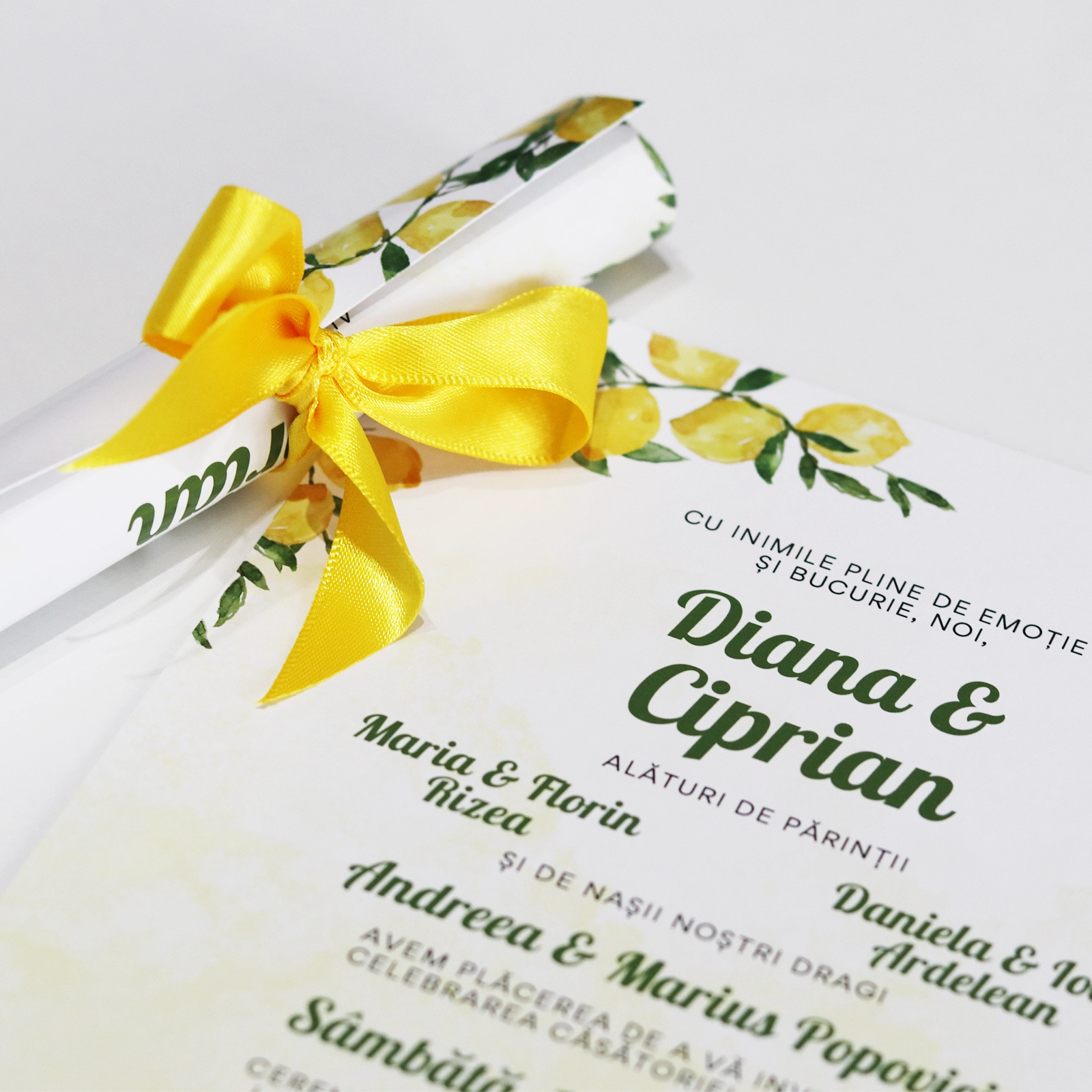 Invitație papirus nuntă cu lămâi [4]