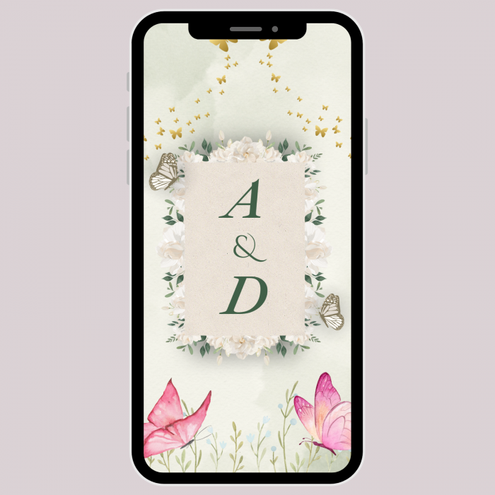Invitație video de nuntă, model floral [3]