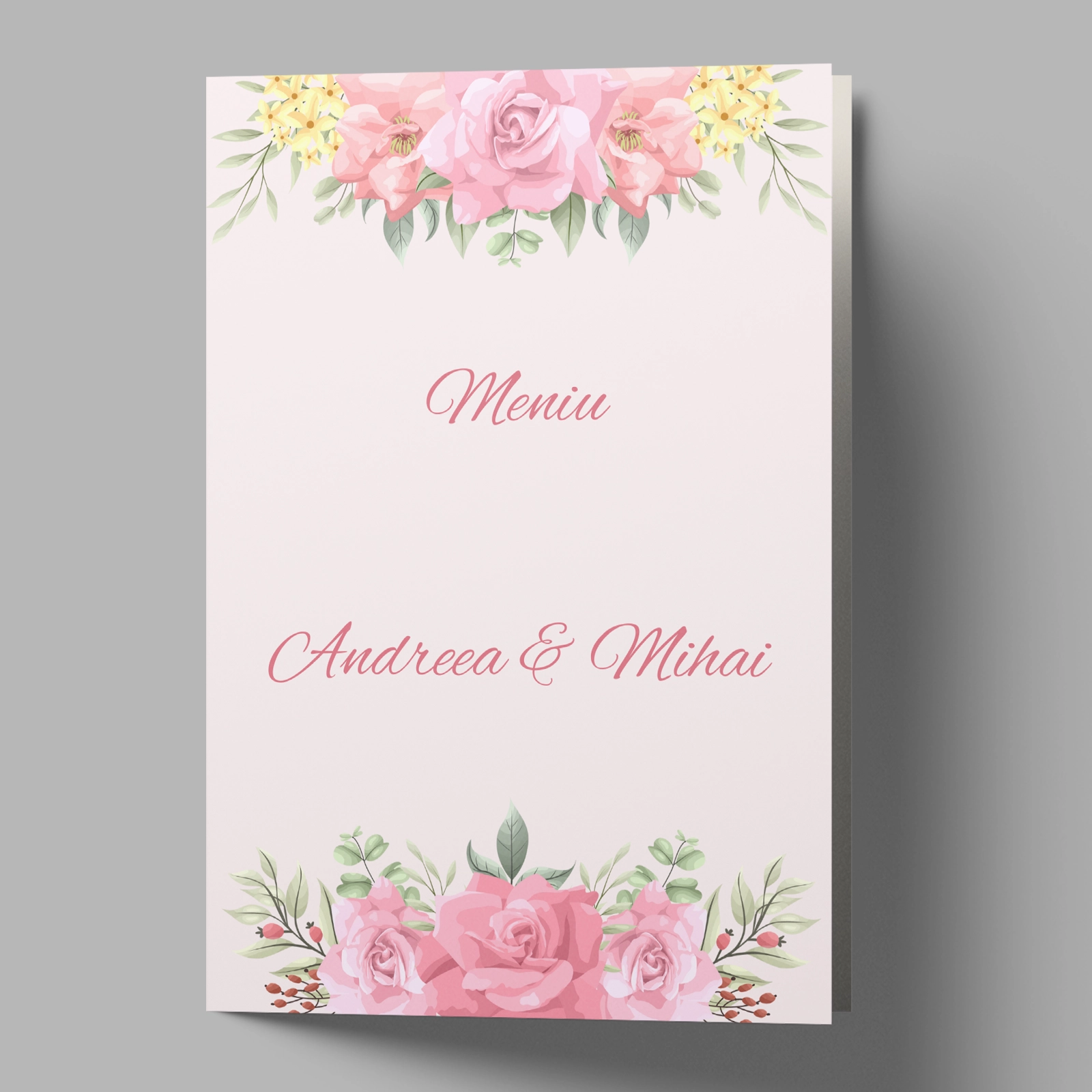 Meniu nuntă cu design floral [3]