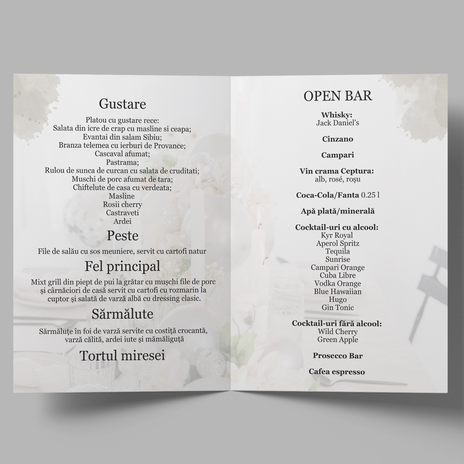 Meniu nuntă cu fundal vintage [2]