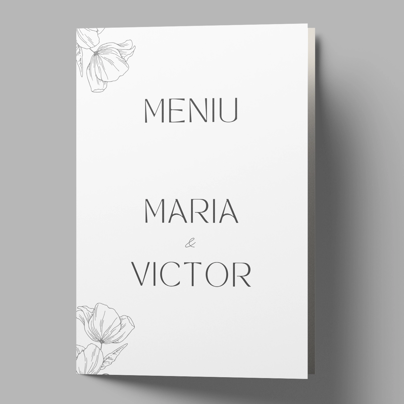 Meniu nuntă, design floral vintage [3]