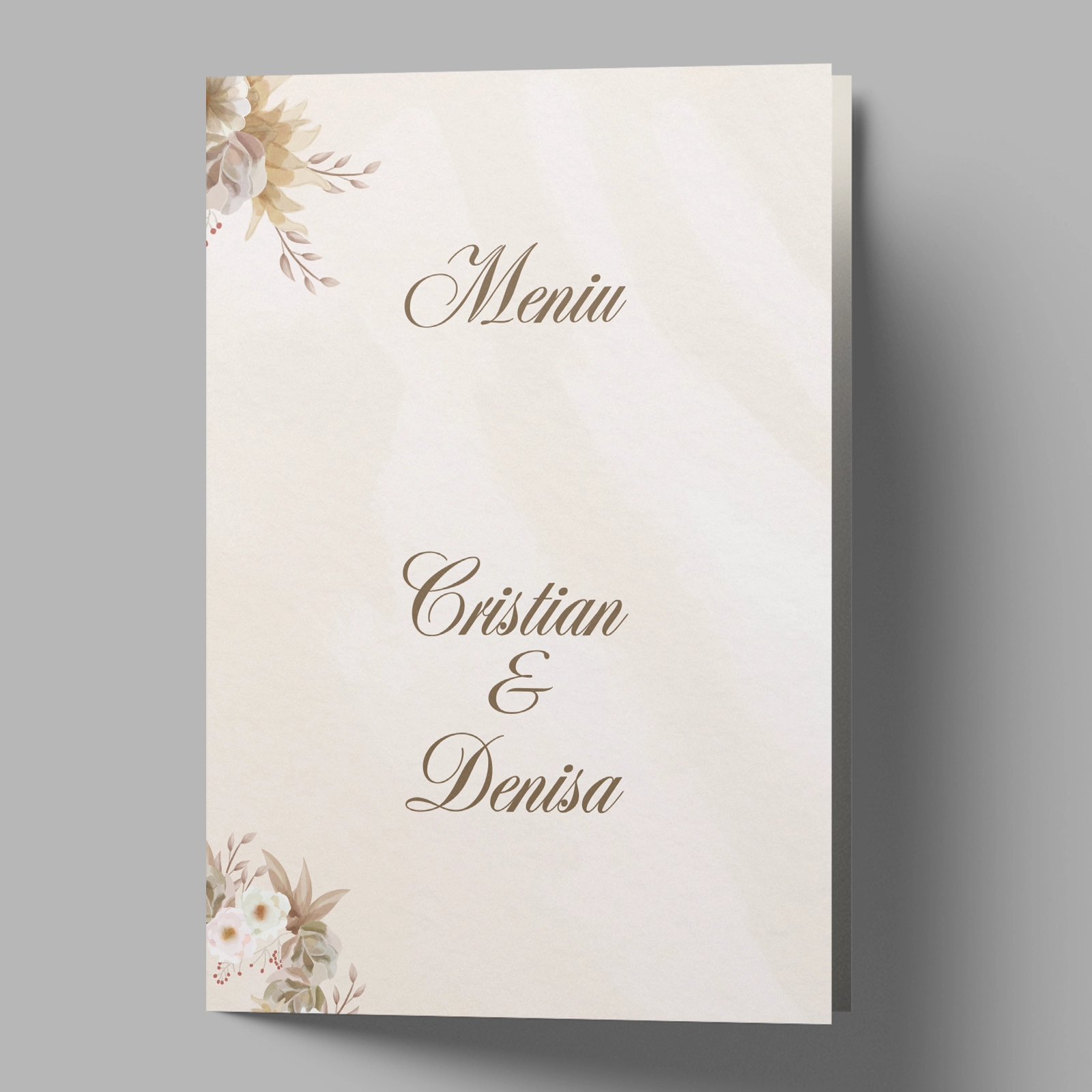 Meniu nuntă, model floral toamnă [3]