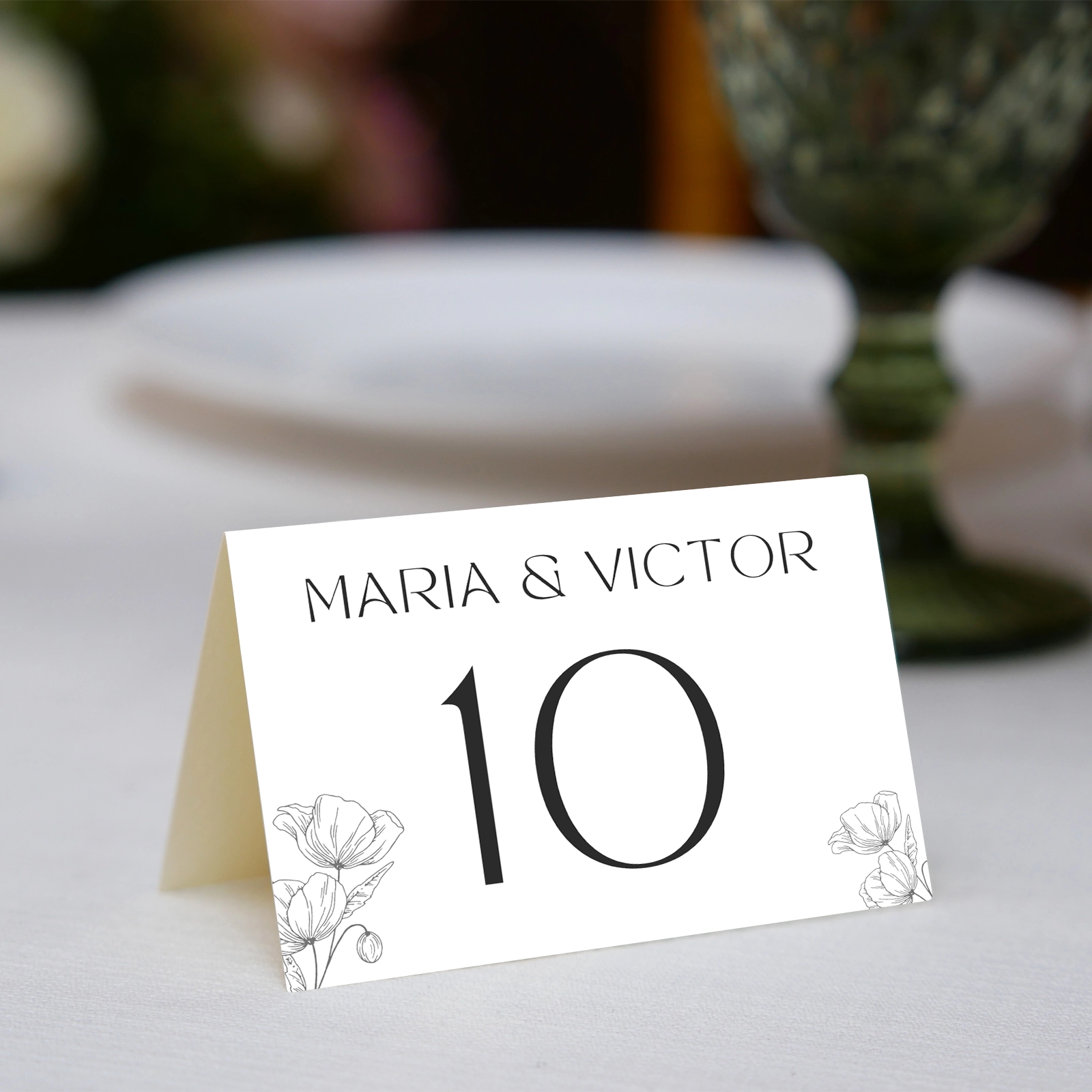 Număr masă nuntă, design floral vintage [1]