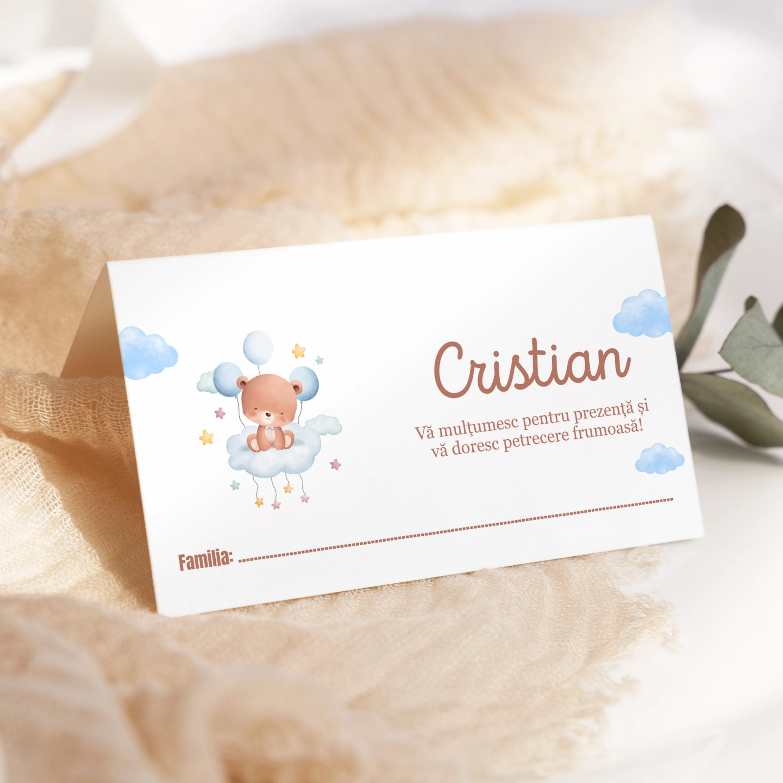 Plic bani botez cu ursuleț [2]