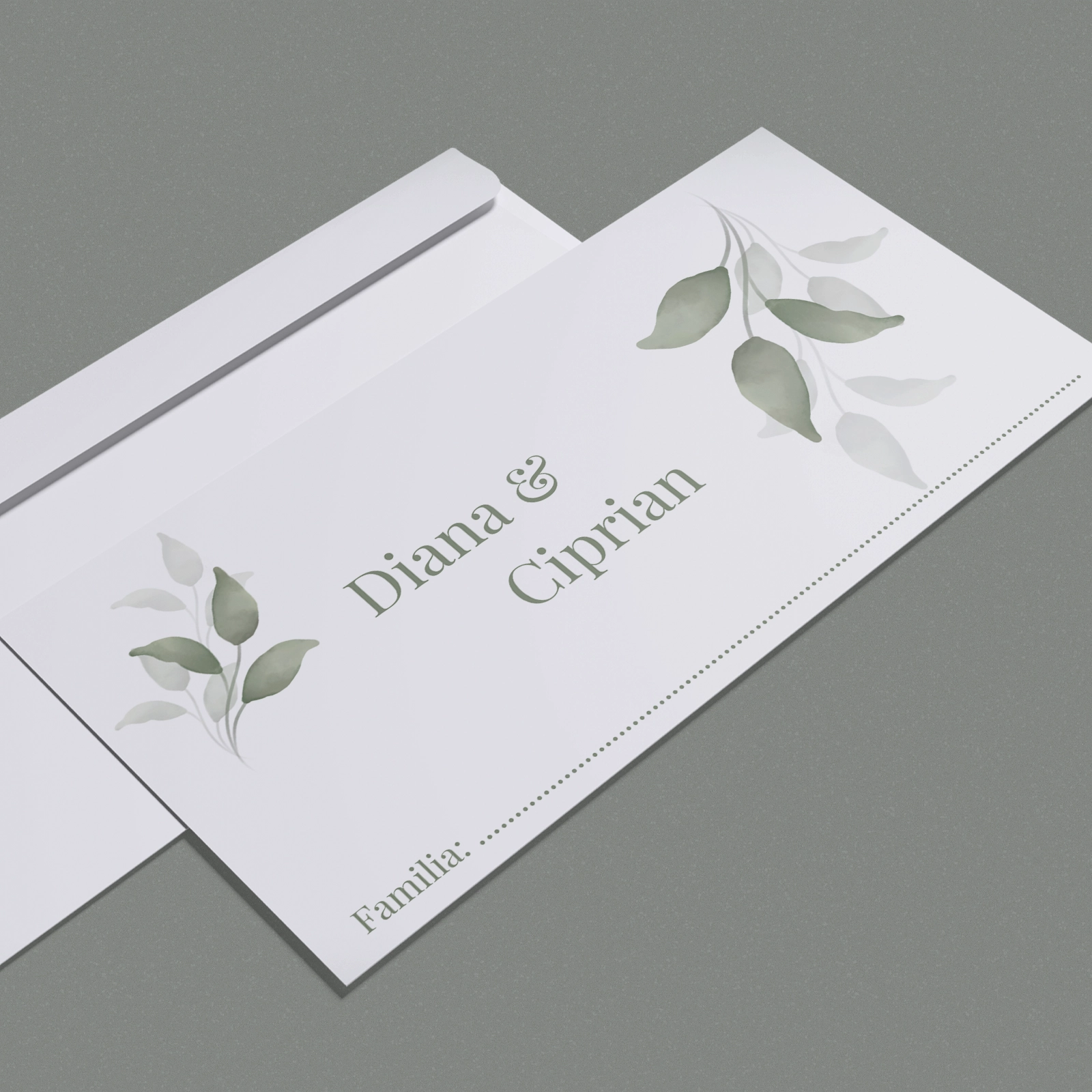 Plic bani nuntă cu frunze [2]