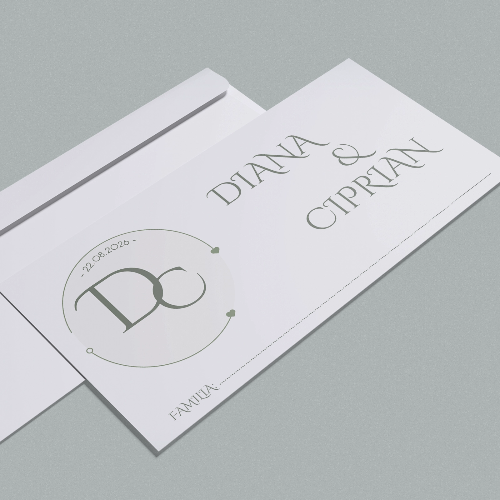 Plic bani nuntă cu inițiale [2]