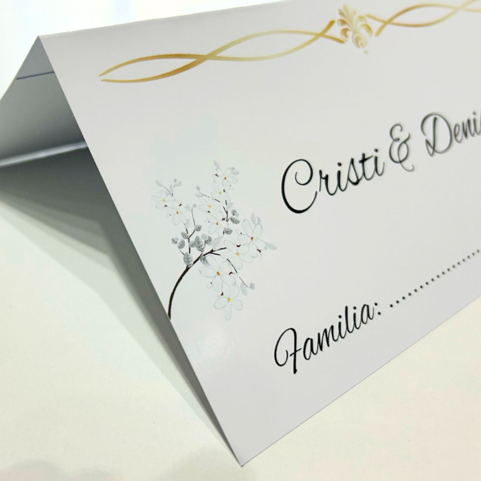 Plic bani nuntă, design floral cu inele [2]