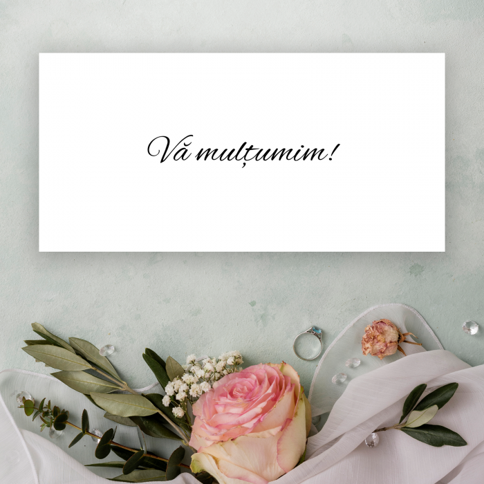 Plic bani nuntă, design floral cu inele [3]