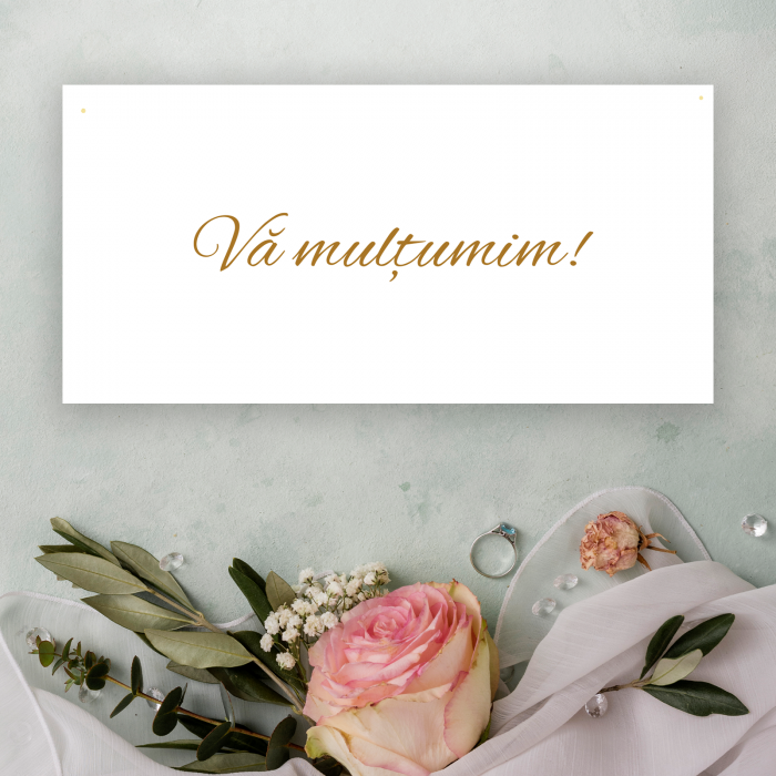 Plic bani nuntă, design floral cu miri [3]