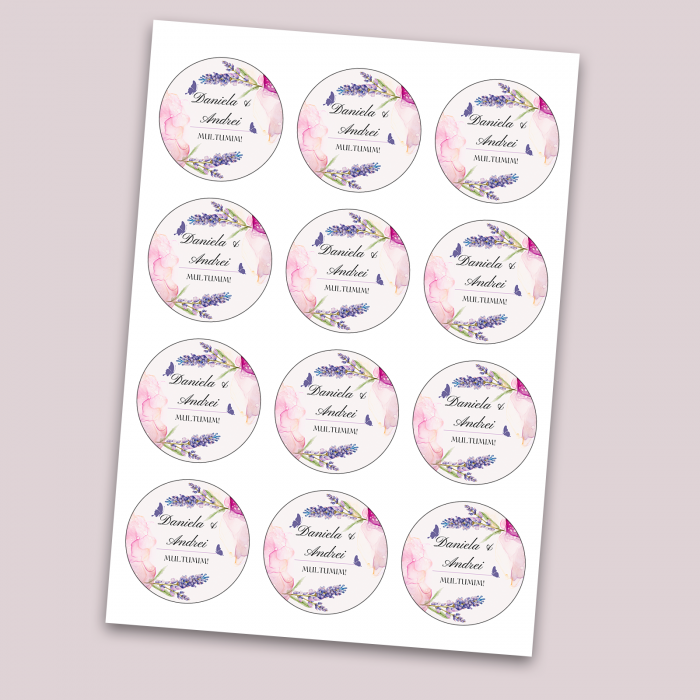 Set stickere nuntă personalizate cu nume miri și mesaj [2]