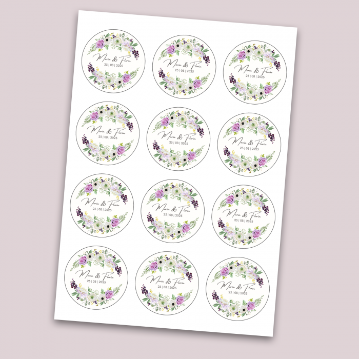 Set stickere nuntă - Design floral elegant [2]