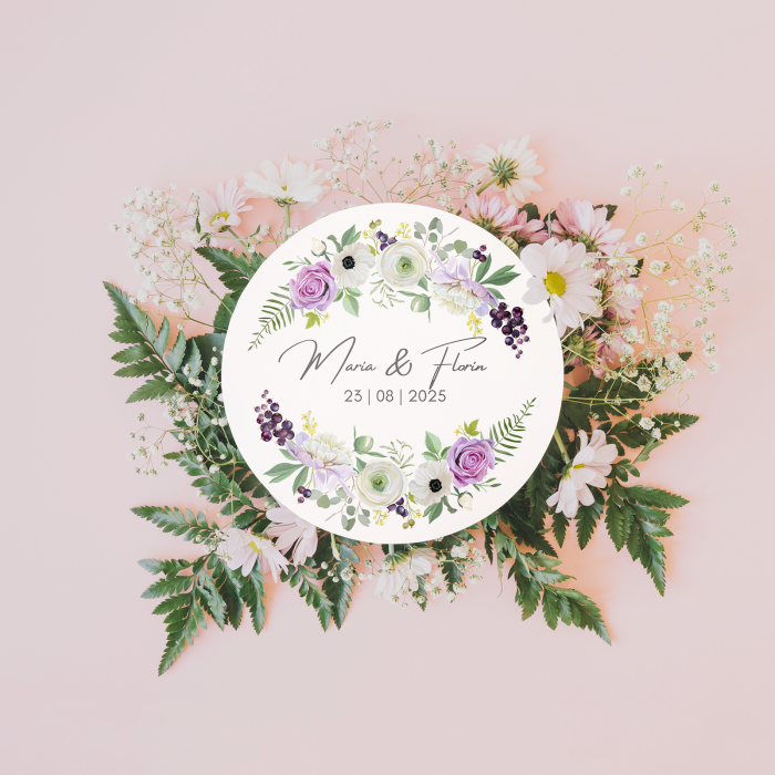 Set stickere nuntă - Design floral elegant [1]