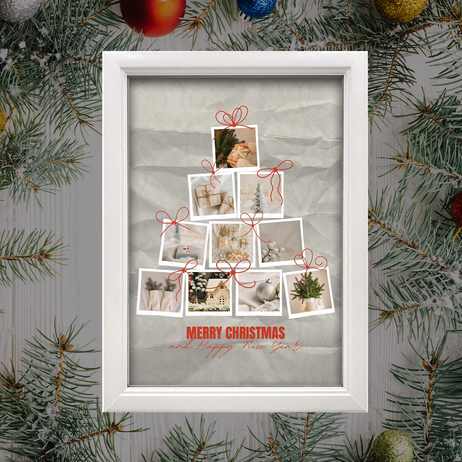 Tablou Crăciun personalizat tip brad cu poze [2]