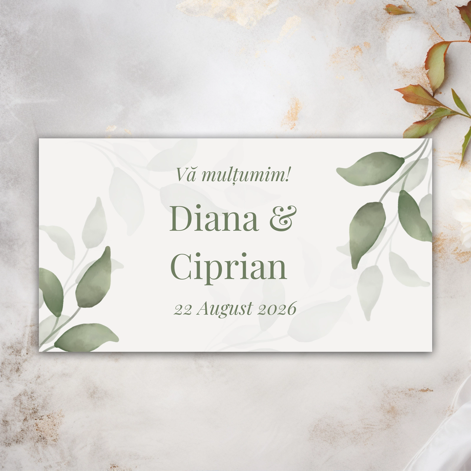 Nuntă - Etichete nuntă cu frunze