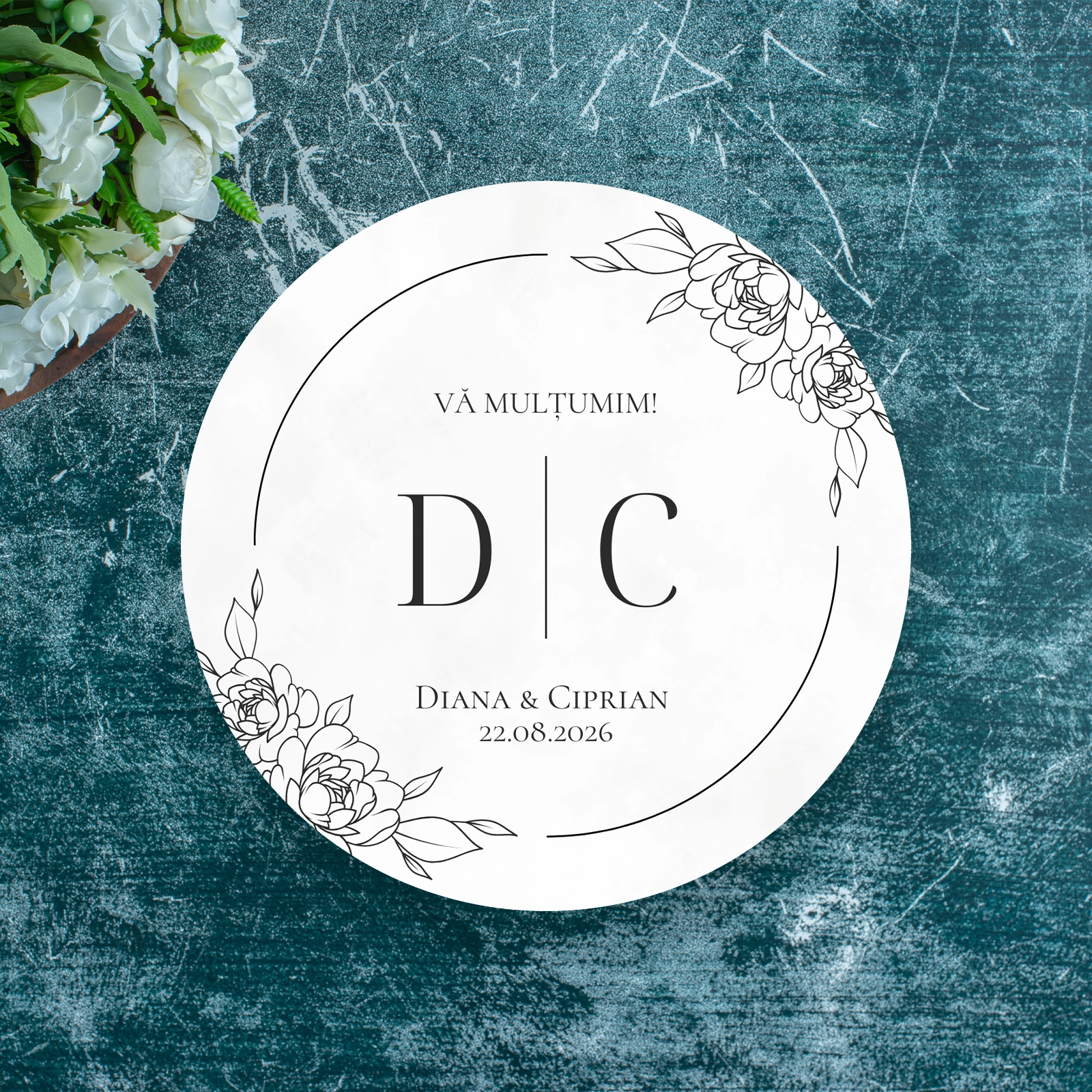 Nuntă - Etichete nuntă cu inițiale