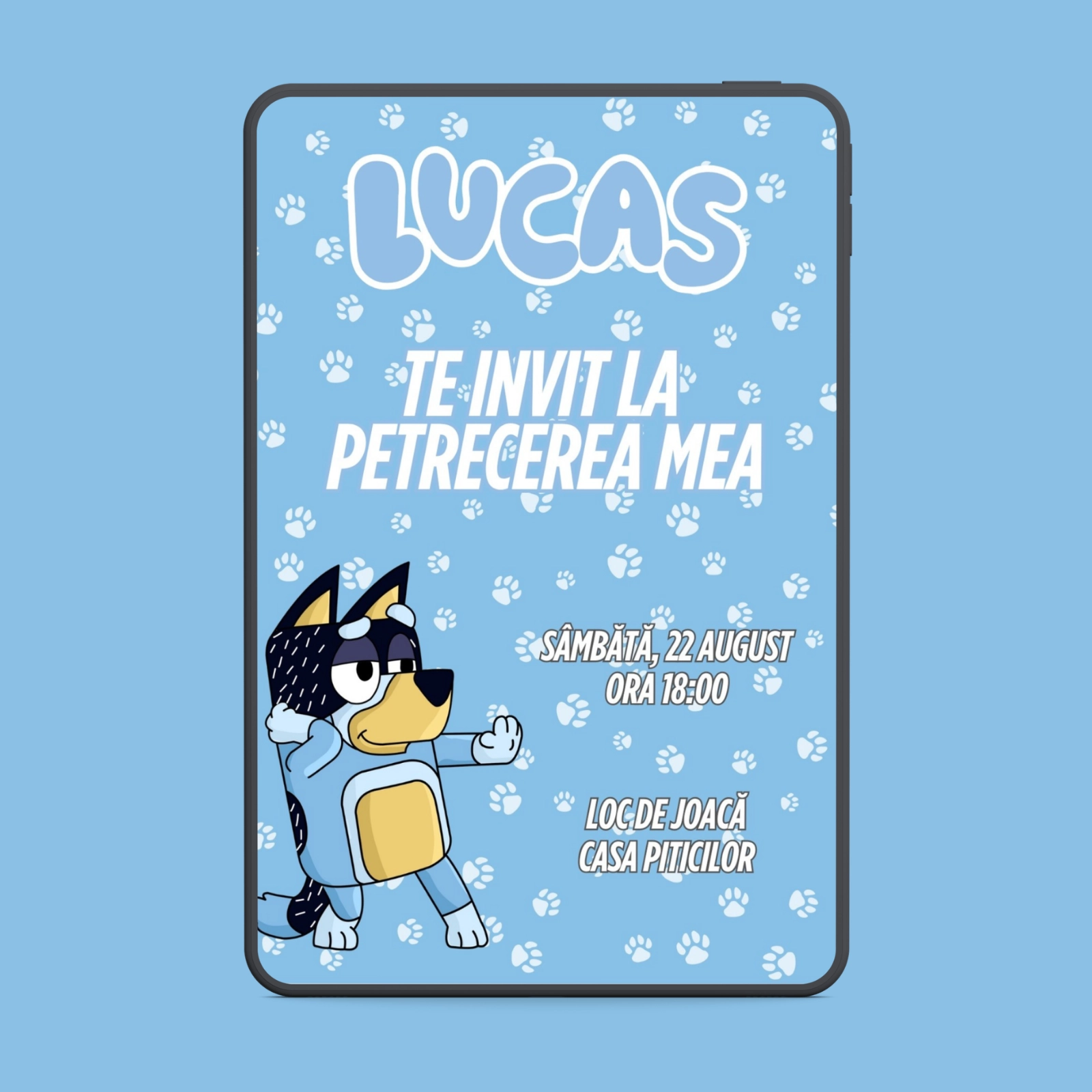 Zi de naștere - Invitația digitală zi de naștere Bluey