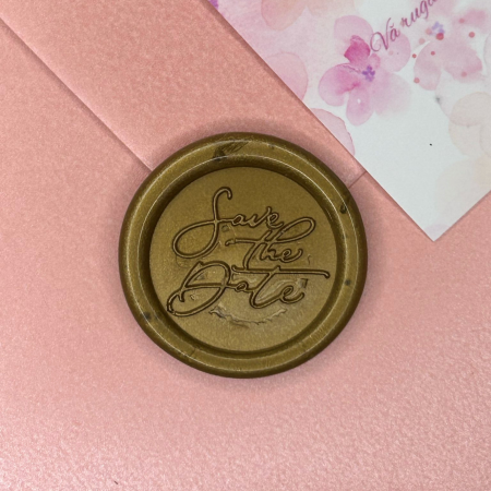Invitație de nuntă, design floral cu plic roz sidef [3]