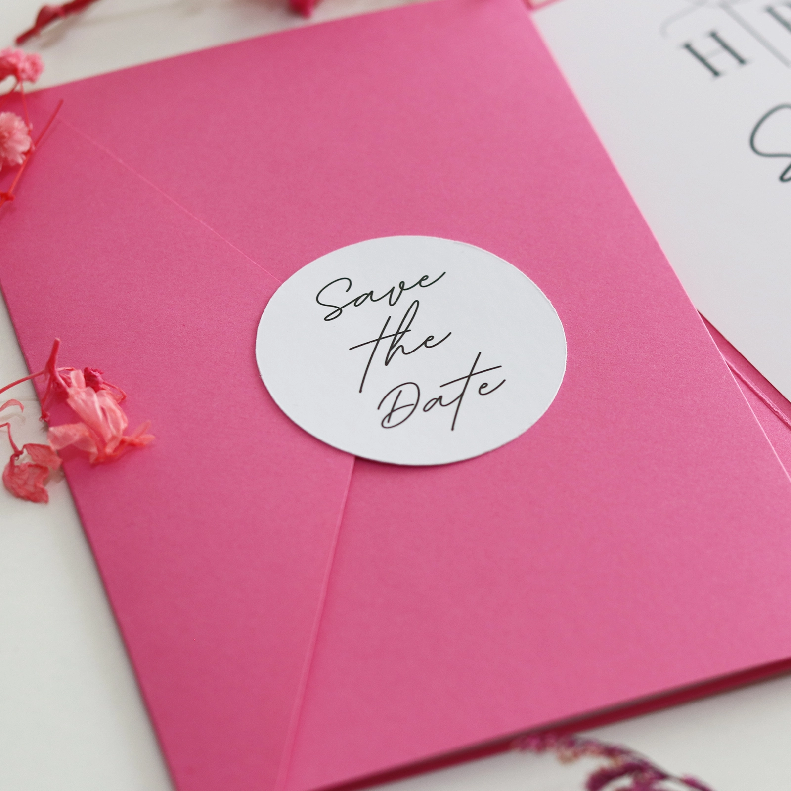 Invitație de nuntă pliabilă cu toc roz [3]