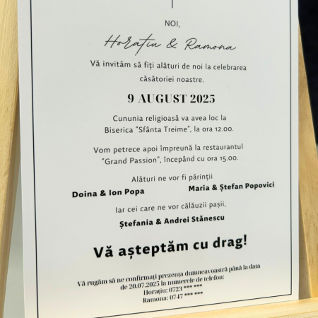 Invitație de nuntă simplă, cu inițiale [2]