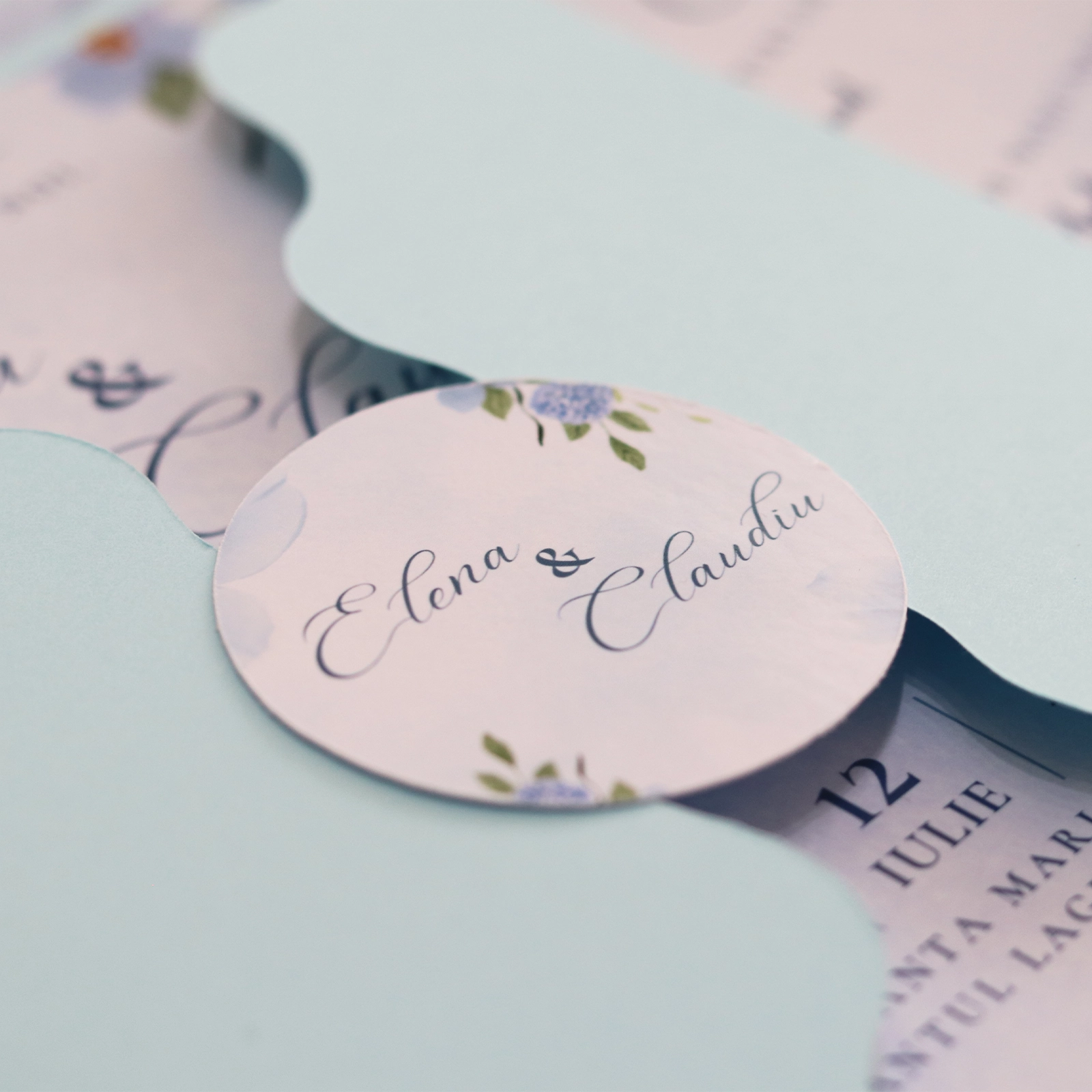 Invitație nuntă, model albastru, cu toc [2]