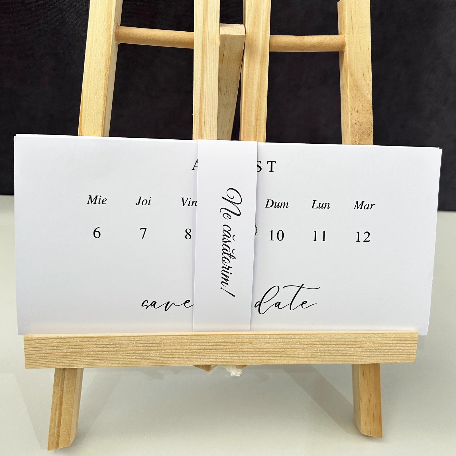 Invitații nuntă - Invitație nuntă pliabilă cu calendar