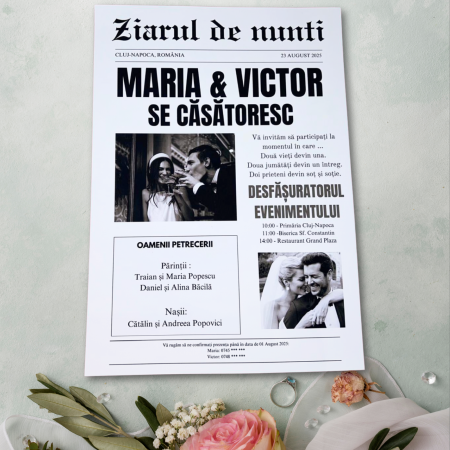 Invitație nuntă tip ziar [2]